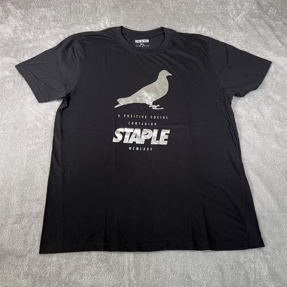 Staple Pigeon Wire T-Shirt Mens XL Black Logo‎ Graphic Tee Hype Y2K
